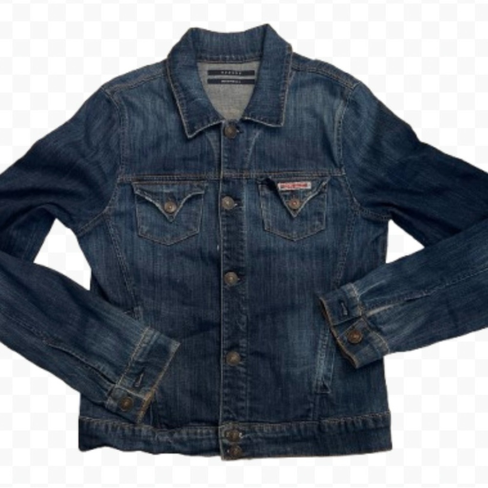 Hudson Jeans Denim Union Jack Trucker Jean Jacket Size M EUC